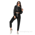 Hoodie și pantaloni lungi din piele casual